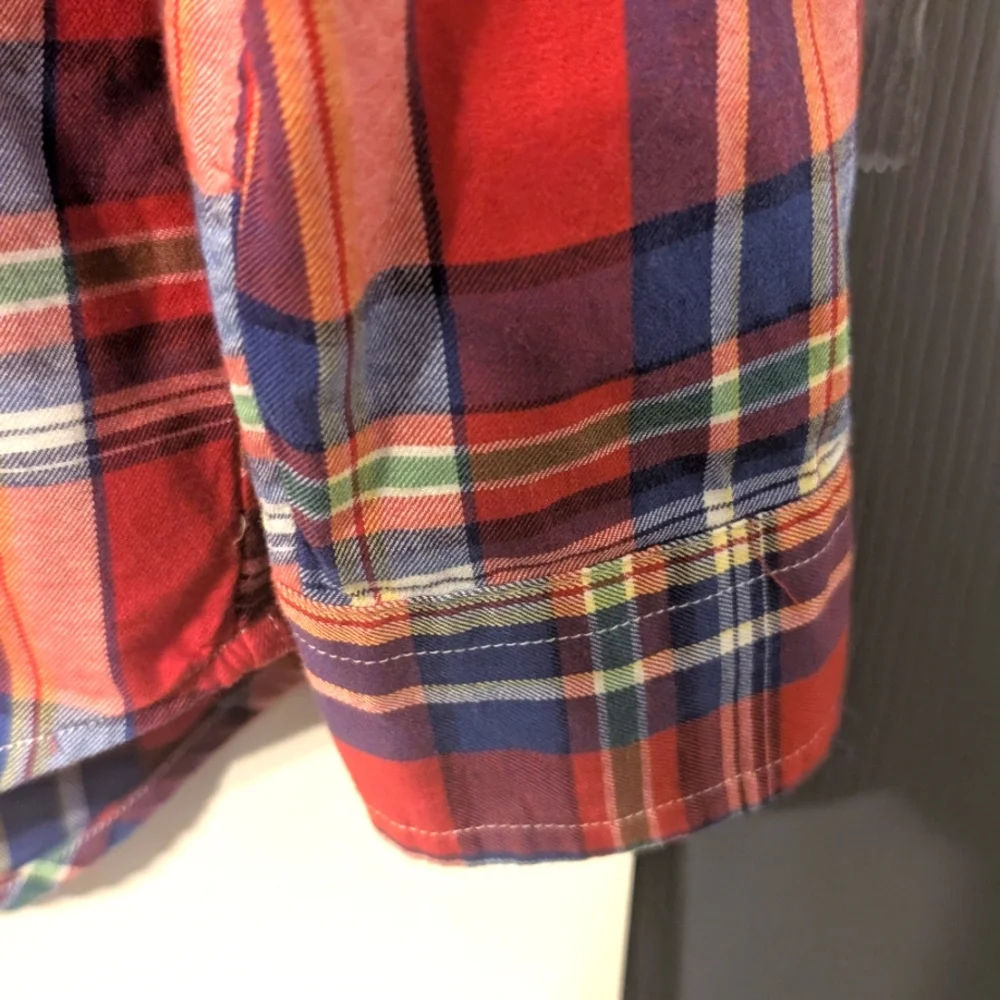 Ralph Lauren‎ Pony Boy's Button Up Plaid Long Sleeve Dress Shirt M 18-20 Preppy